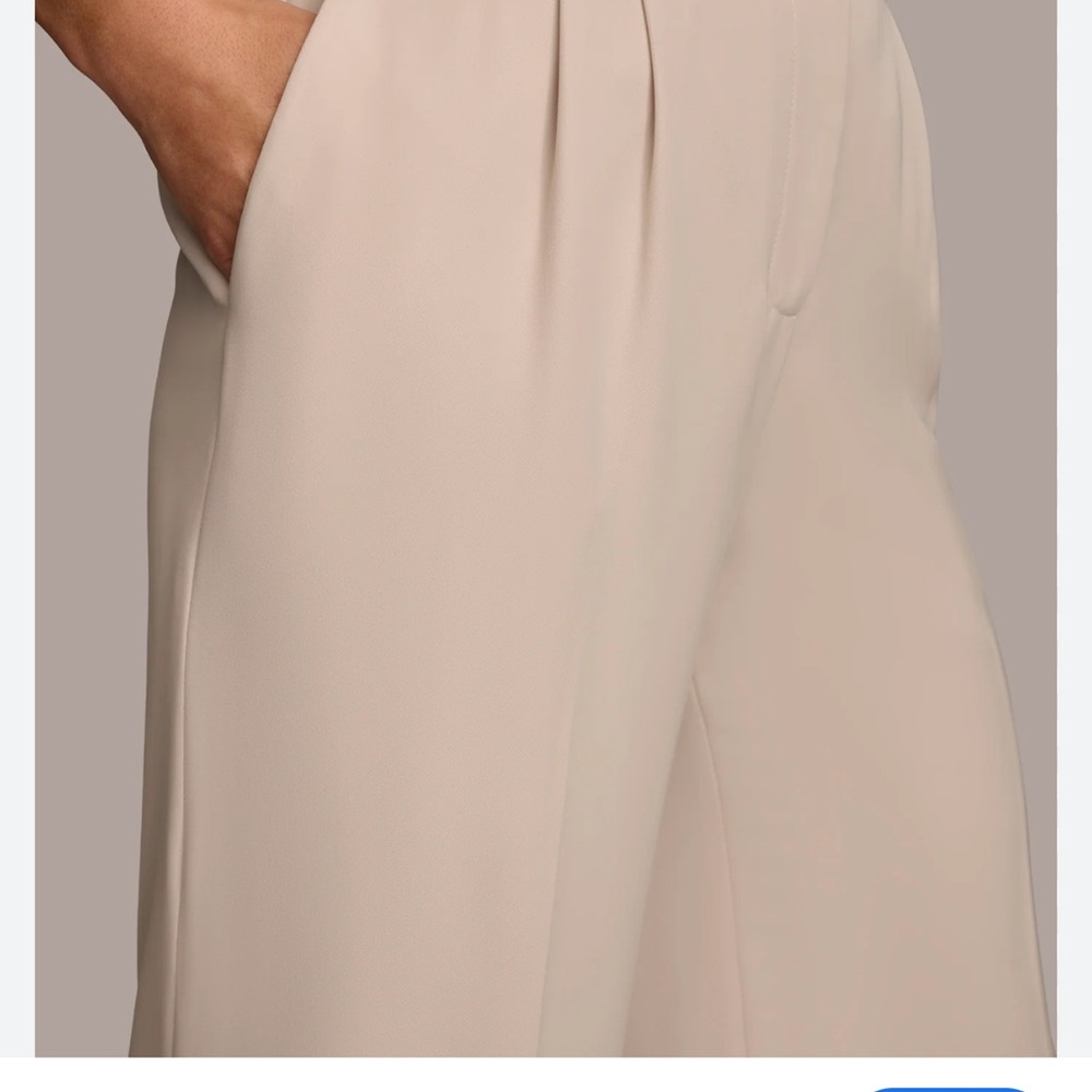 Donna Karen NWT size 0 soft suit Ivory high waisted pleated lined trousers - Picture 2 of 16